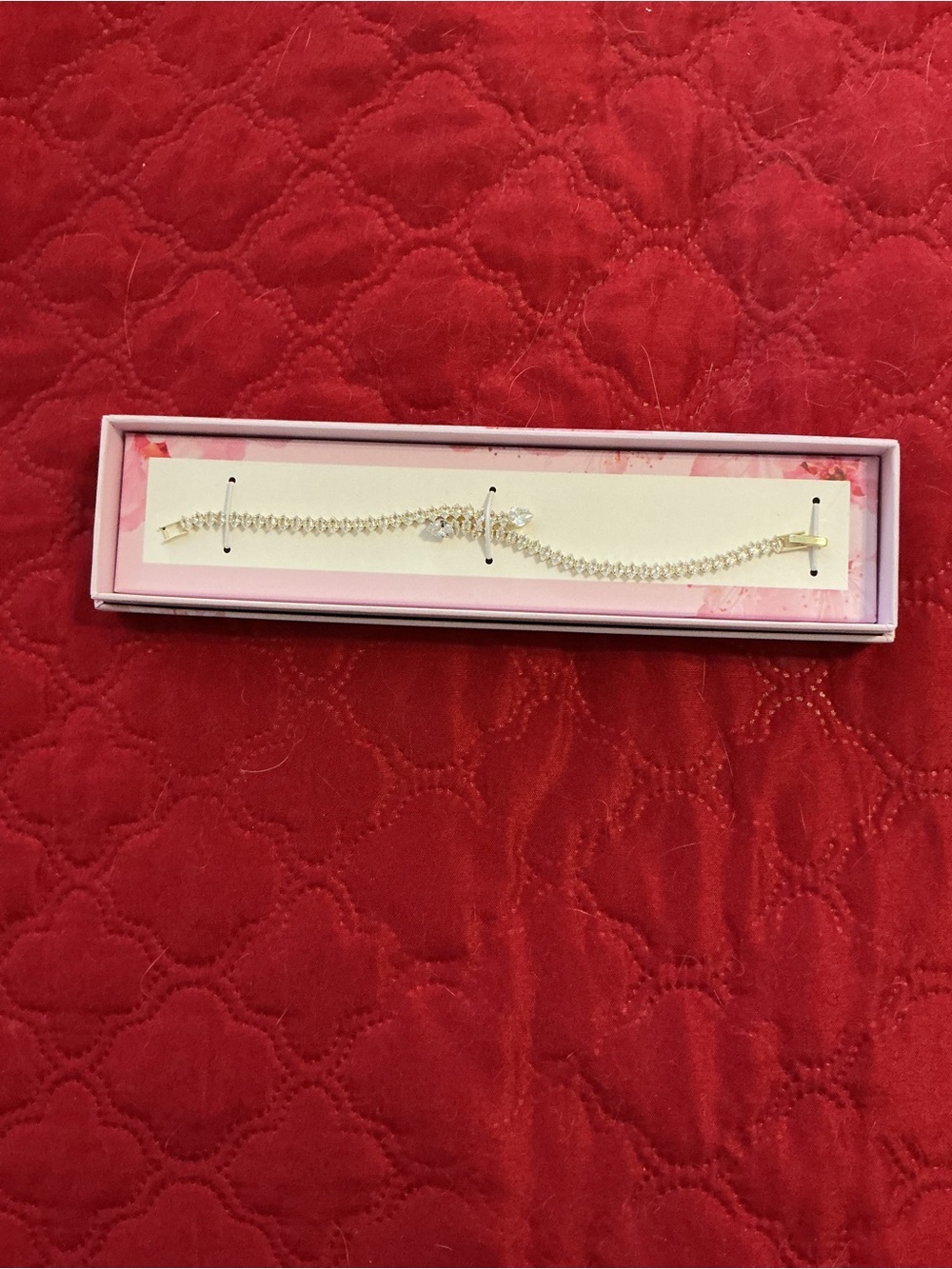Christian Siriano Gold Crystal Tennis Bracelet